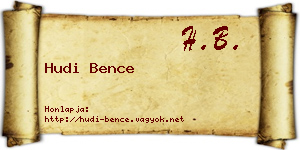 Hudi Bence névjegykártya